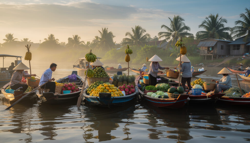 découvrez les activités incontournables au marché flottant de cai rang à can tho : balade en bateau, dégustation de spécialités locales et immersion dans la culture vietnamienne.