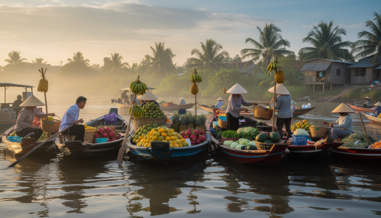 découvrez les activités incontournables au marché flottant de cai rang à can tho : balade en bateau, dégustation de spécialités locales et immersion dans la culture vietnamienne.