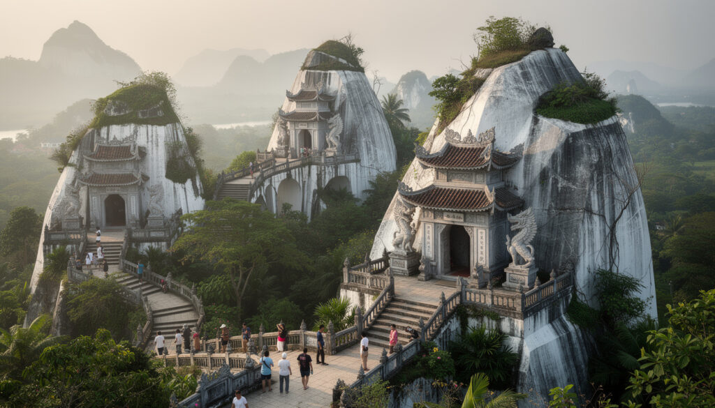découvrez les incontournables des montagnes de marbre à da nang : grottes fascinantes, pagodes anciennes et panoramas époustouflants pour une aventure inoubliable au cœur du vietnam.