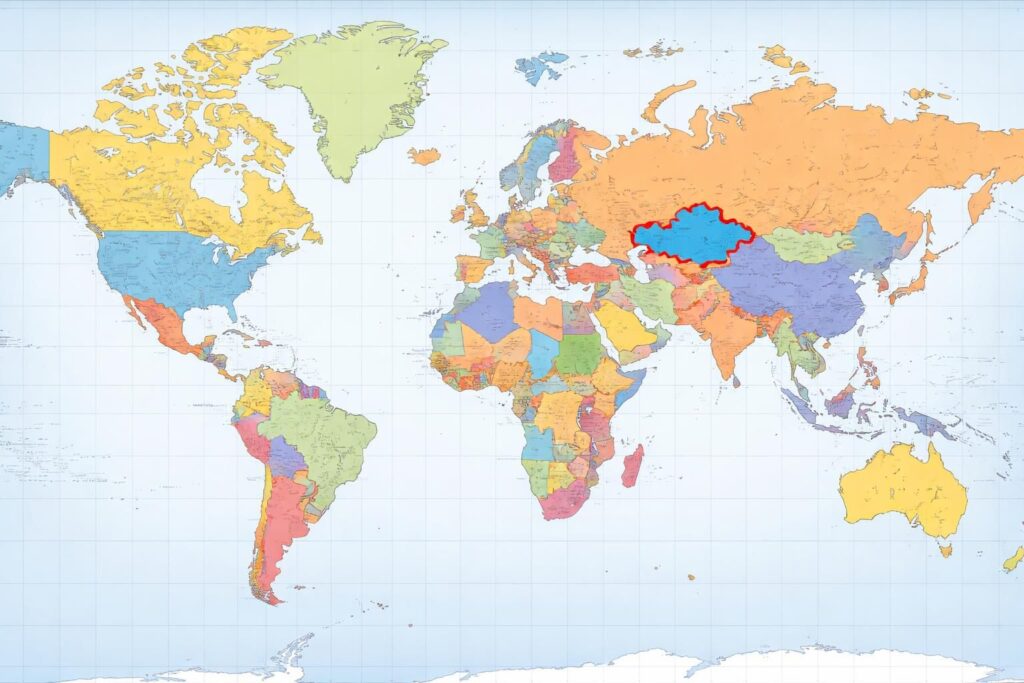 découvrez où se situe le kazakhstan sur la carte du monde et explorez sa position géographique entre l'asie centrale et l'europe.