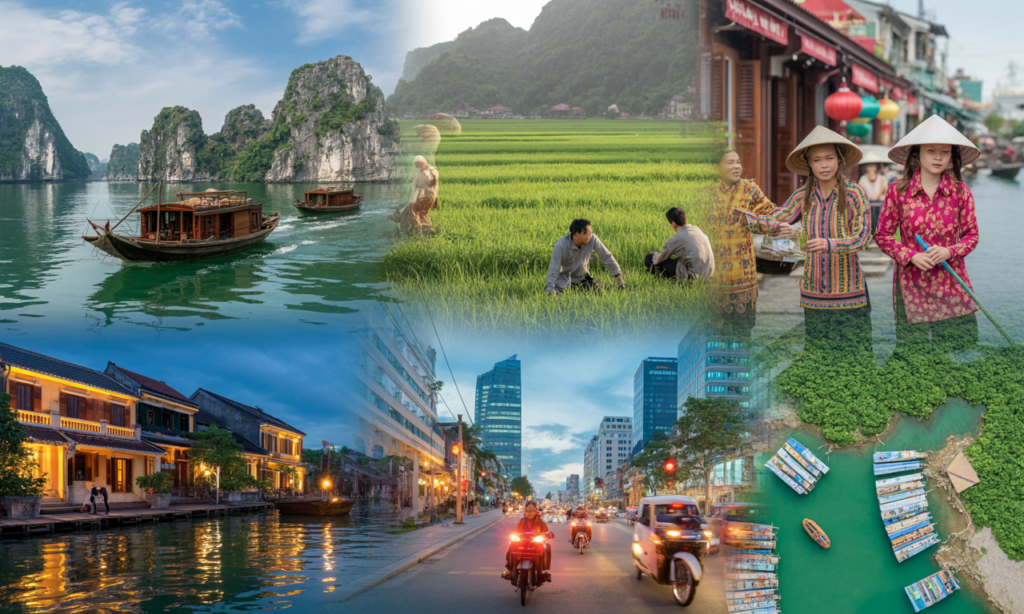 découvrez un itinéraire complet de 3 semaines au vietnam, explorant le nord vibrant jusqu'au sud dynamique, pour une aventure culturelle et naturelle inoubliable.